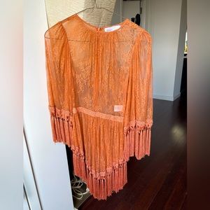 Alice McCall Fringe Dress with Nude Slip - Size 2